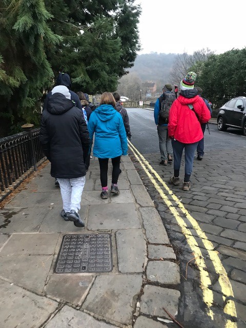 Individuals taking part in a walk in Bradford