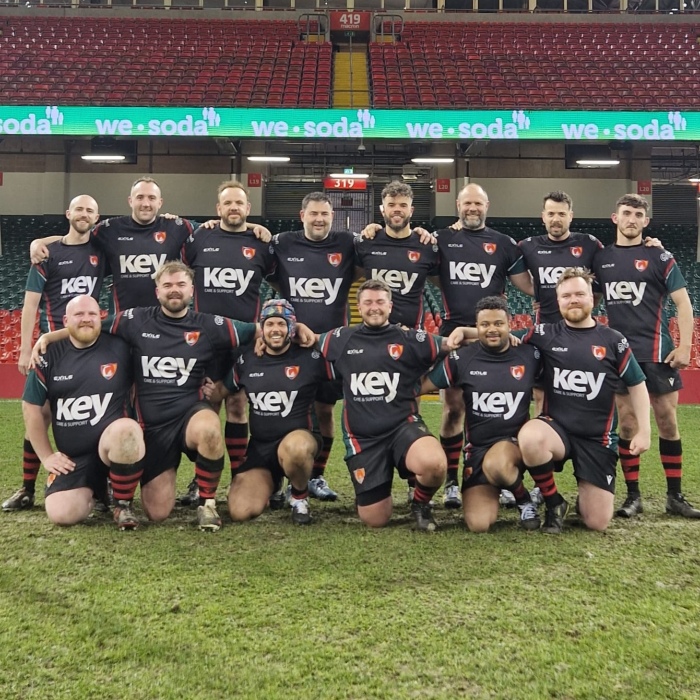 Conwy Dragons team at the Principality stadium. 